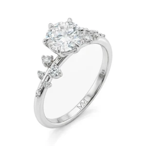 Aurora - Moissanite Ring met Minimalistische Zijstenen