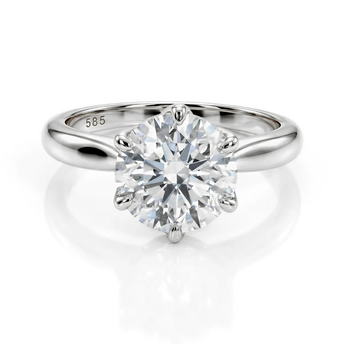 Yulia - Moissaniet ring met solitaire in tulp zetting