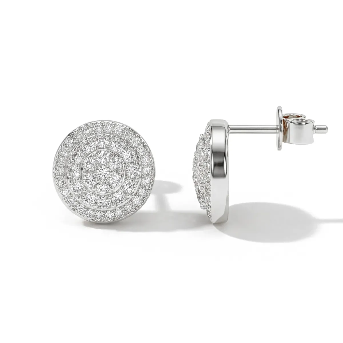 Ronde Clusters - Moissanite Stud Oorbellen in Pavé Zetting