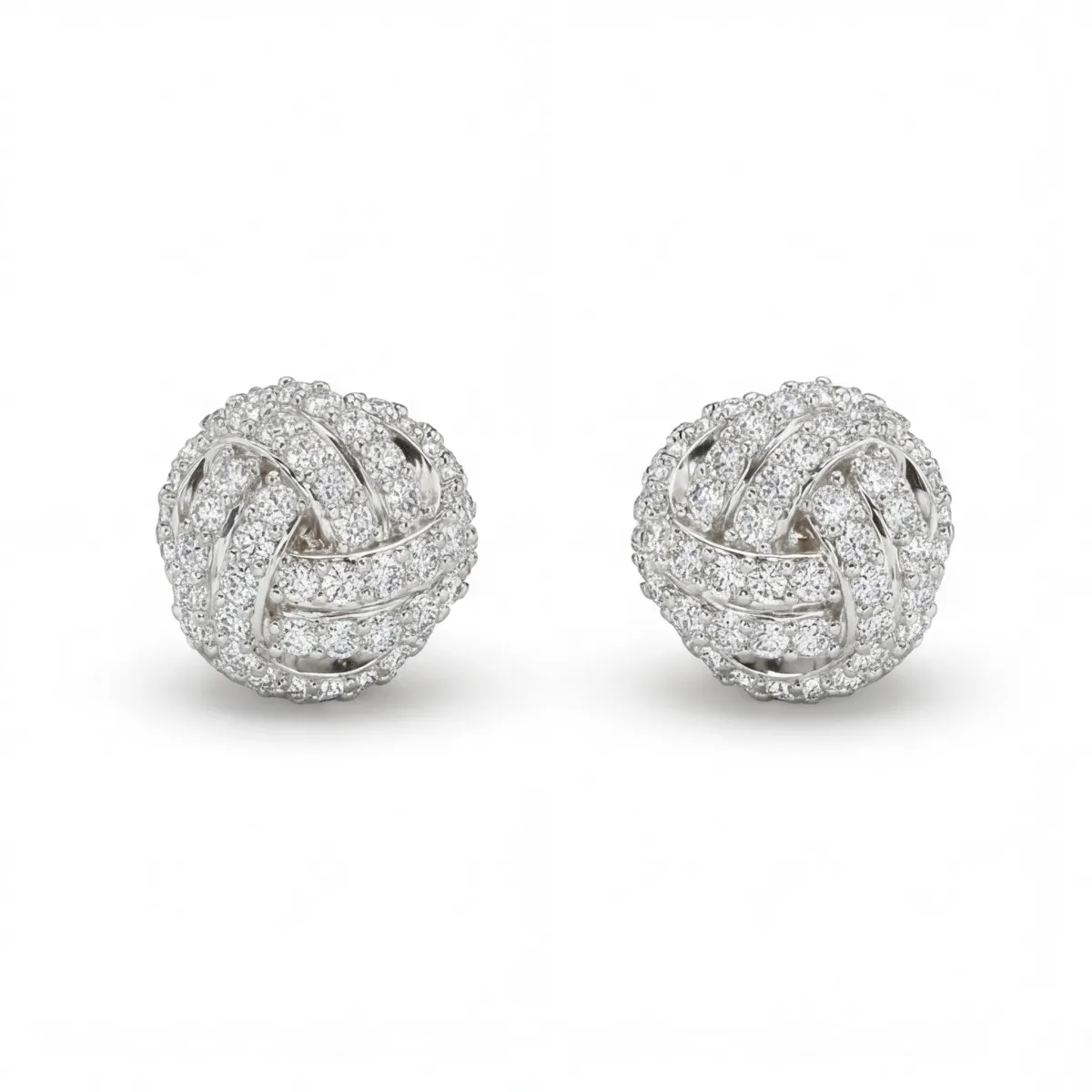 Cluster Bollen - Moissanite Stud Oorbellen in Pavé Zetting