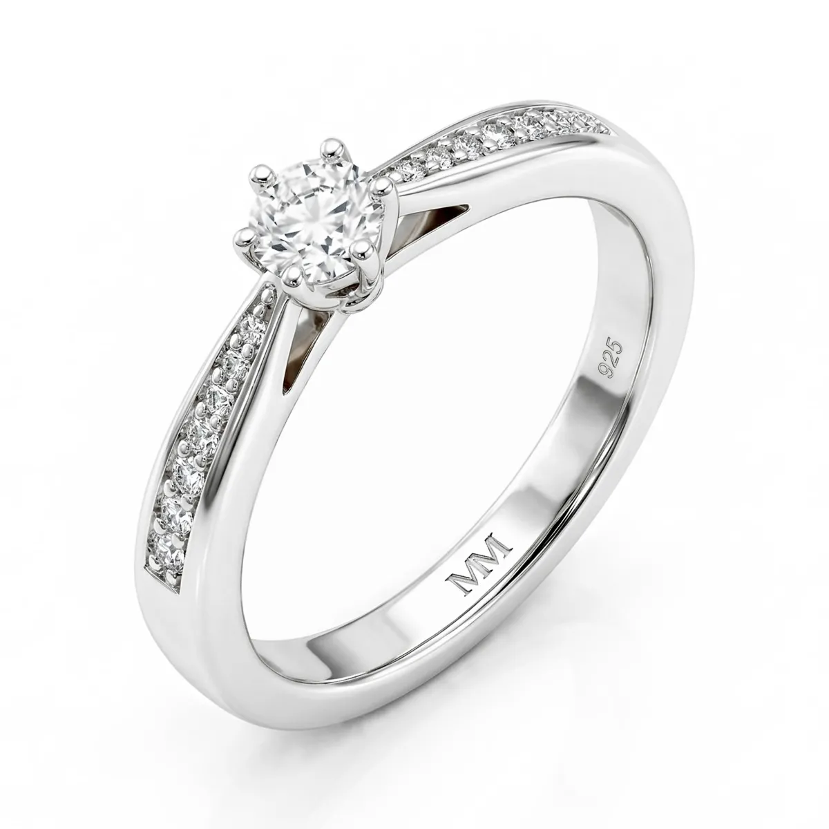 Sophia Ring - Moissanite Verlovingsring Pavé Bijzetstenen