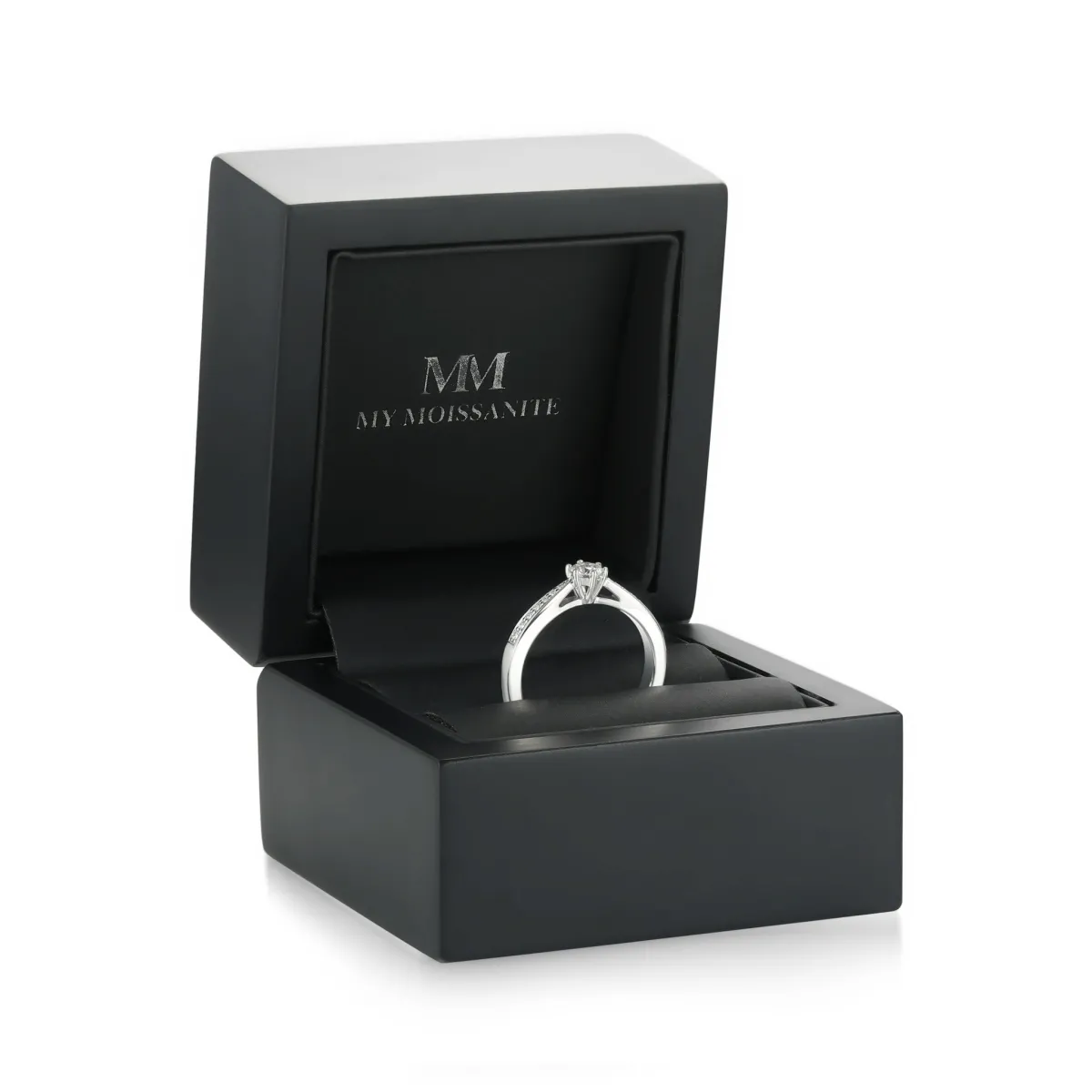 Sophia Ring - Moissanite Verlovingsring Pavé Bijzetstenen