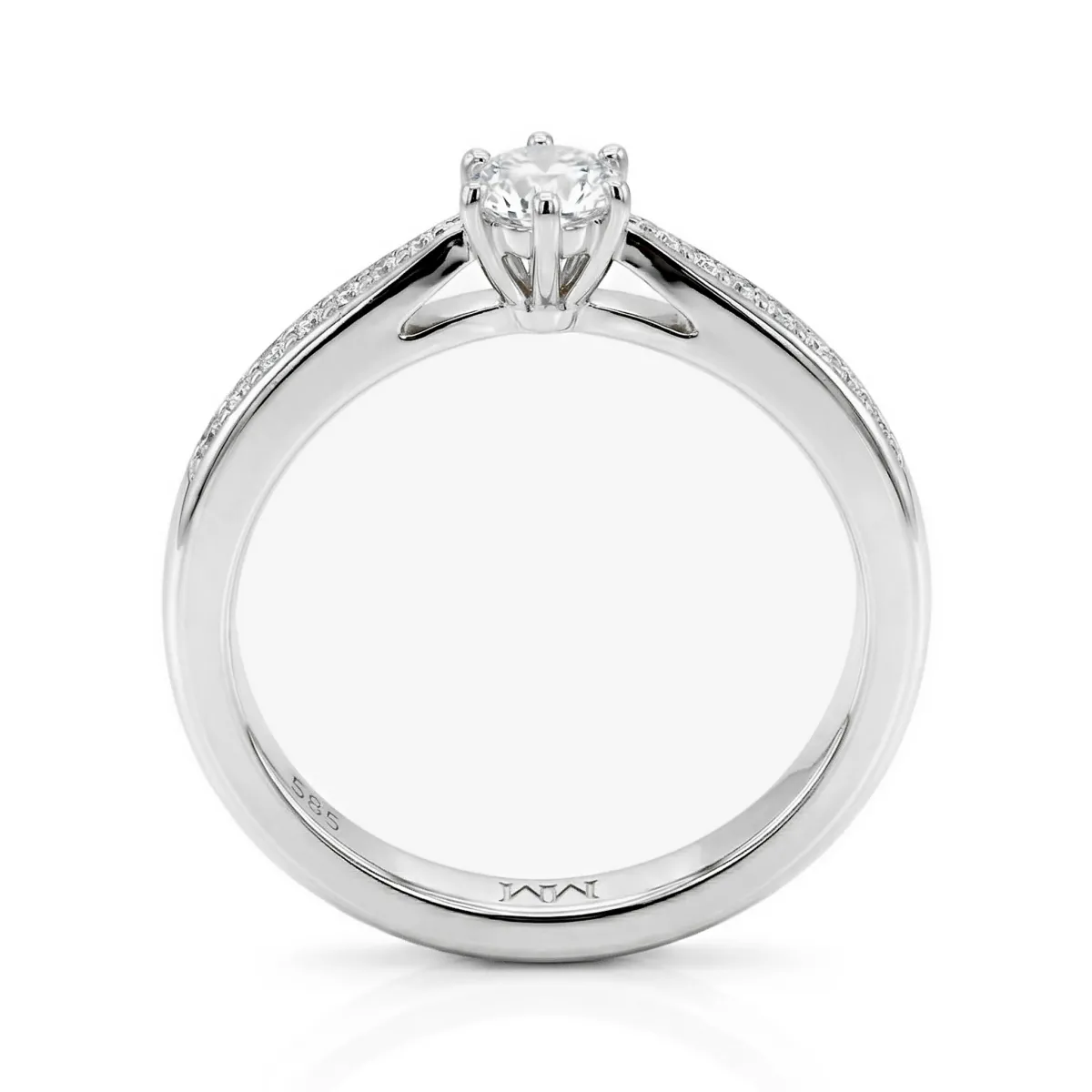 Sophia Ring - Moissanite Verlovingsring Pavé Bijzetstenen