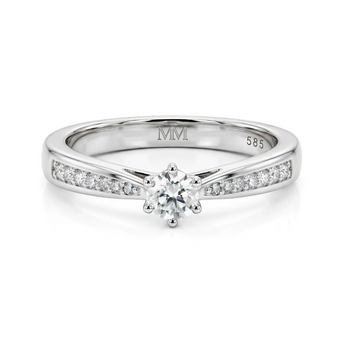 Sophia Ring - Moissanite Verlovingsring Pavé Bijzetstenen