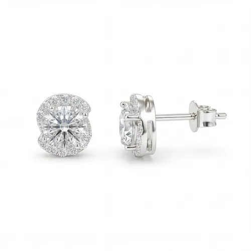 Divine Dots - Moissanite Oorknopjes