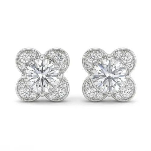 Moissanite Blooms - Moissanite Oorknopjes