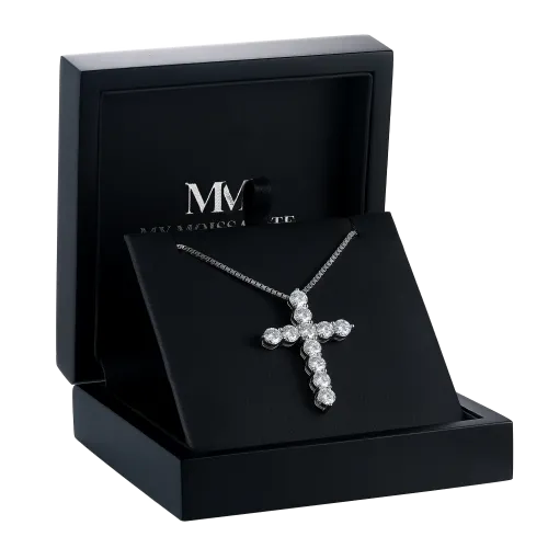 MOISSANITE SQUARE DIAMOND KETTING - WITGOUD – Ébloui MOISSANITE SQUARE DIAMOND KETTING - WITGOUD – Ébloui