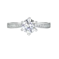 Sophia - Moissanite Verlovingsring met Pavé Zijstenen