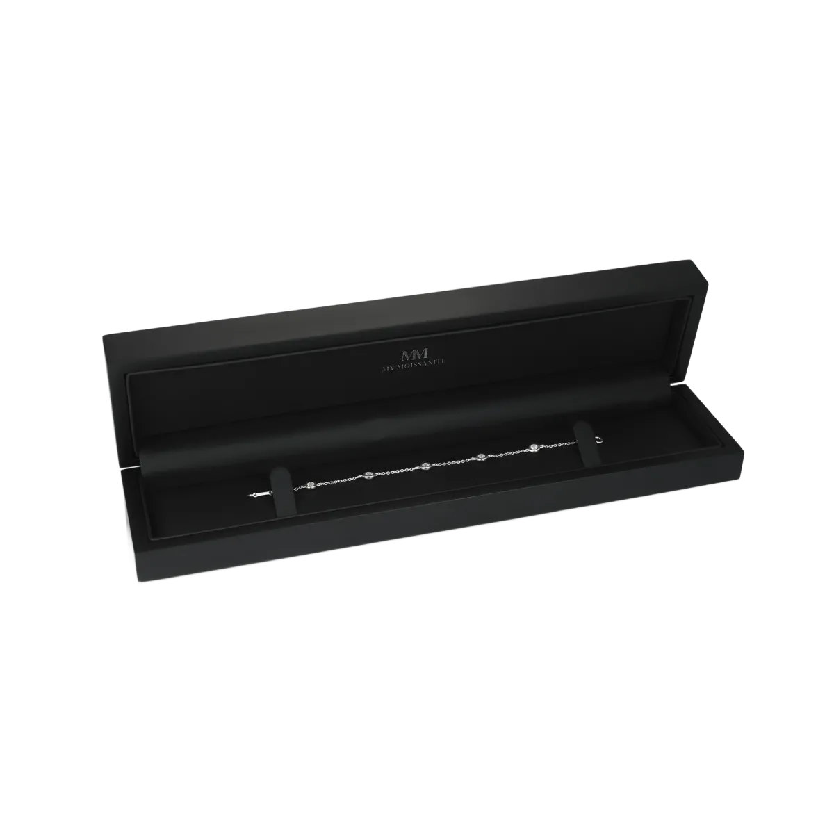 Circlis - Moissanite Armband met Bezelgezette Stenen en Delicate Schakelketting