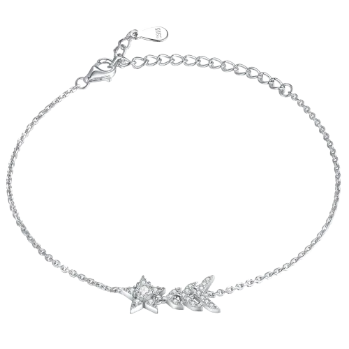 Stellaris - Regulowany Bransoletka z Moissanitem w Kształcie Gwiazdy z Oprawą Pavé