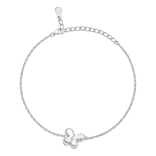 Bloomique - Bransoletka Z Moissanitem o Motywie Kwiatowym i Błyszczącymi Akcentami