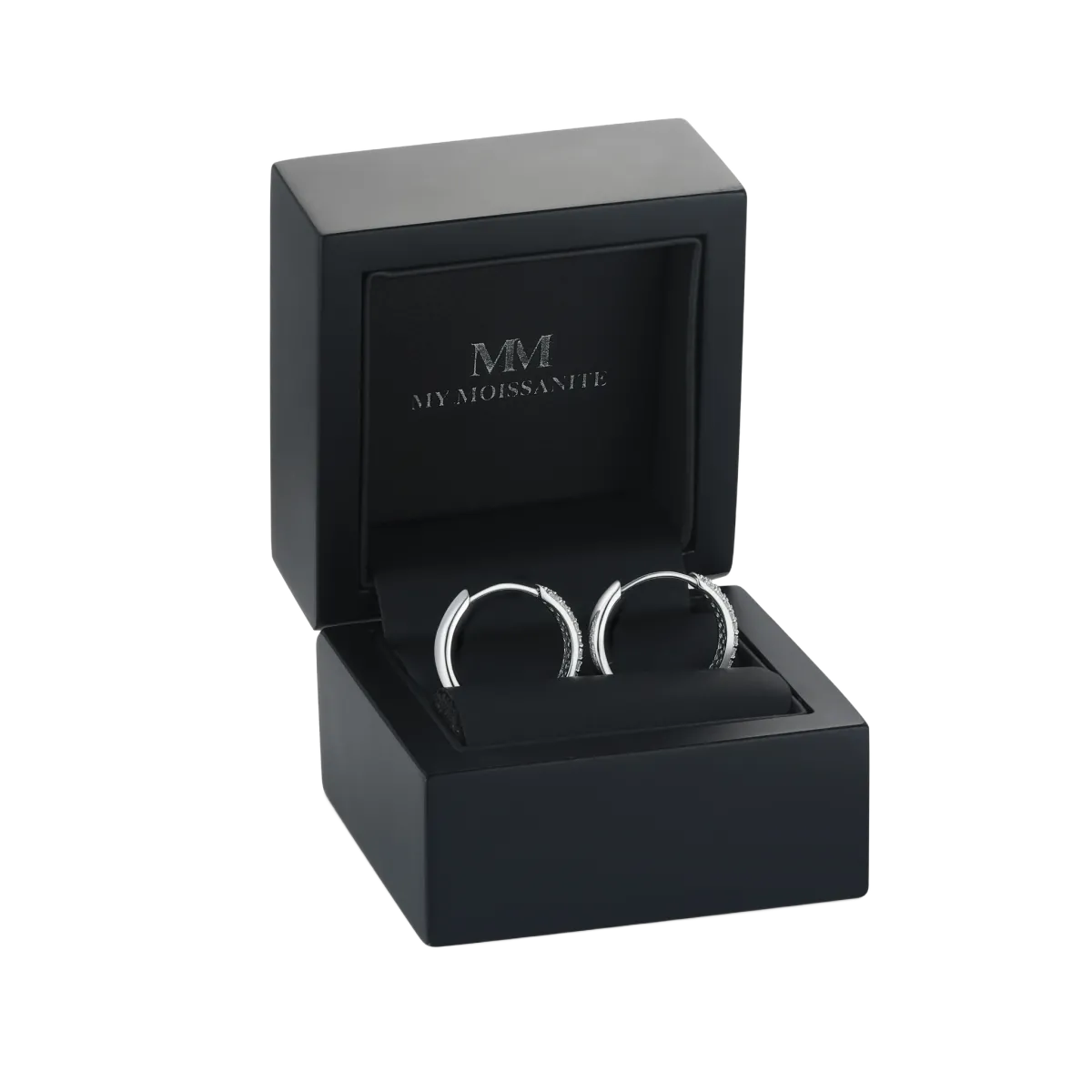 Glintique - Pavé Gezet Moissanite Huggie Oorringen Met Scharniersluiting