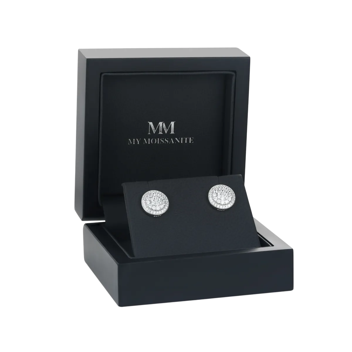 Ronde Clusters - Moissanite Stud Oorbellen in Pavé Zetting