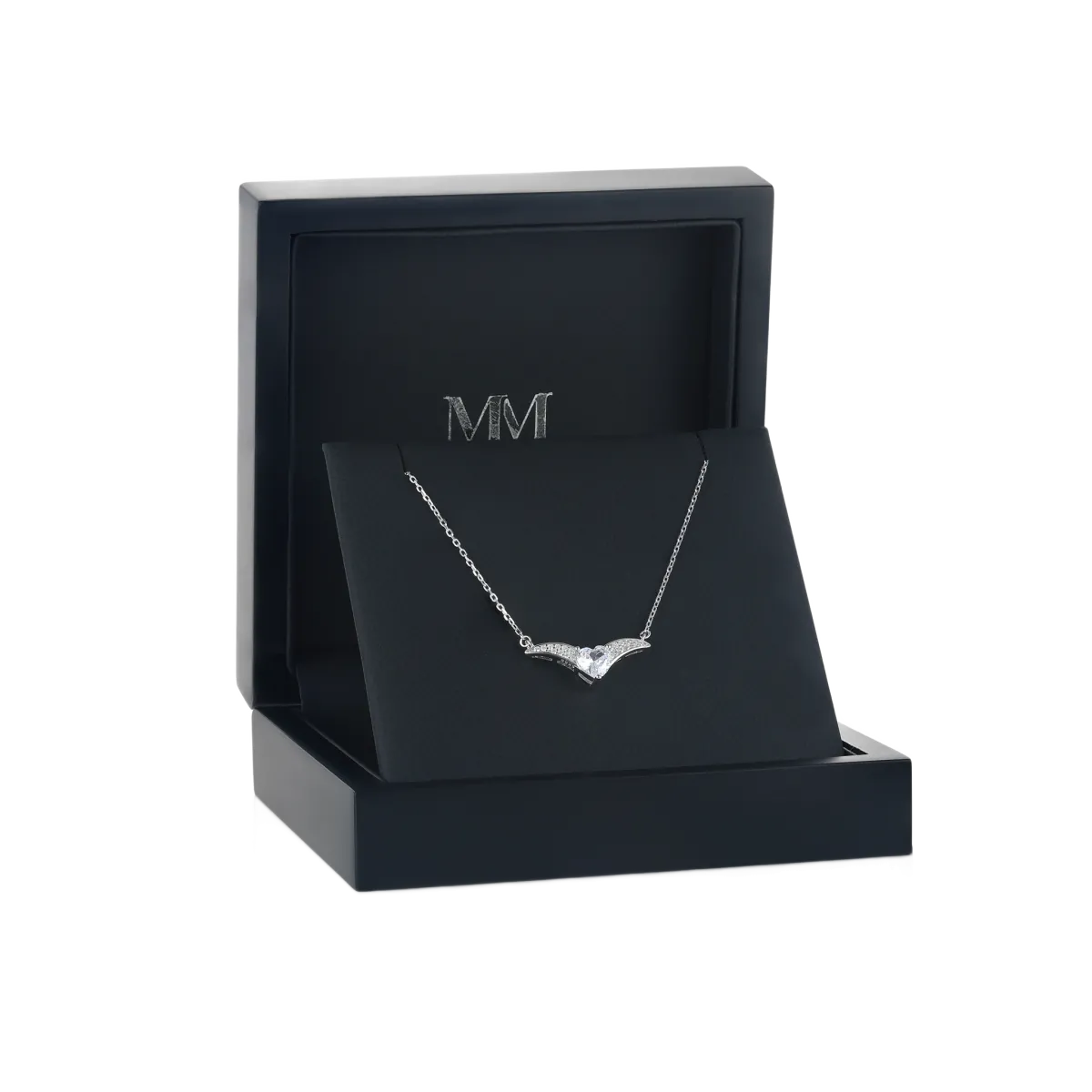 Vaneza - Elegante Moissanite V-vormige Ketting met Pave Accenten