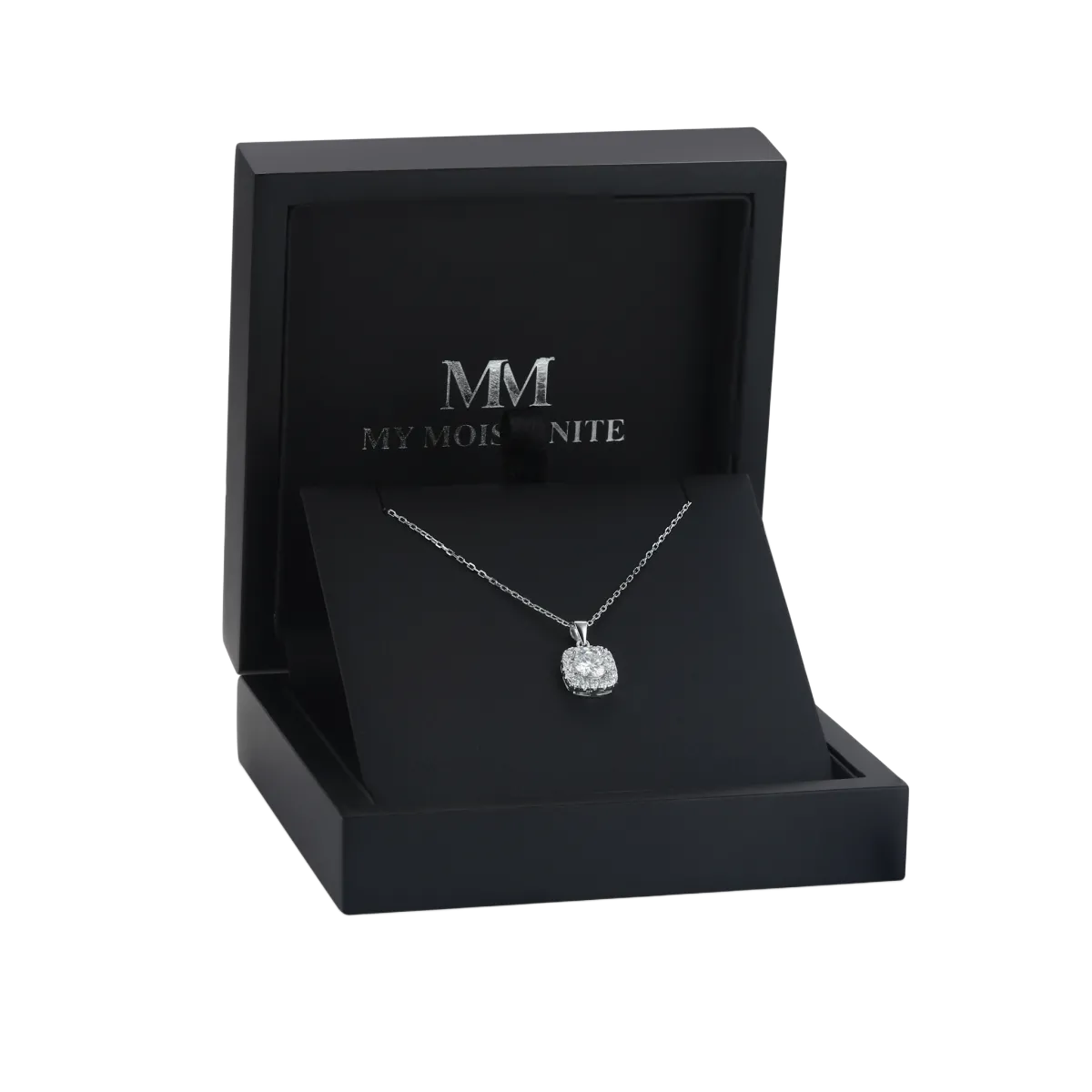 Haloette - Moissanite Hanger met Volledige Halo Detail