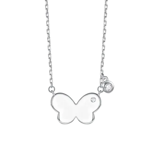Papillia - Naszyjnik z Urokiem Motyla i Akcentem z Moissanitu
