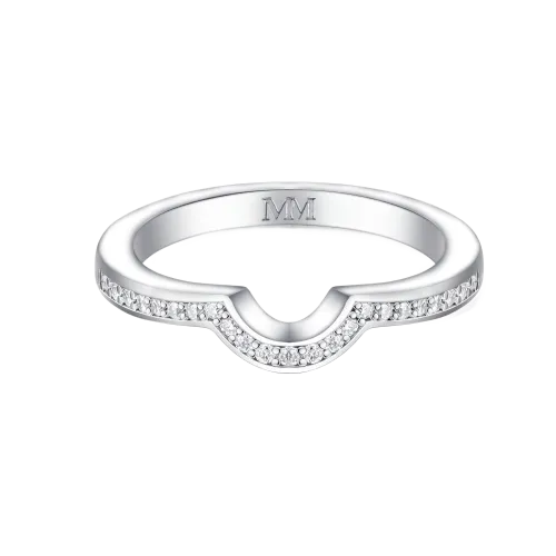Cirquette - Contoured Moissanite Wedding Band With Accent Stones