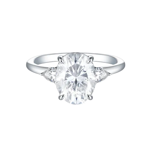 Vivienne - Owalny Pierścionek Zaręczynowy Trilogy z Moissanitu