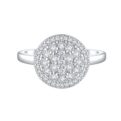 Cirilla - Moissanitowy Pierścionek z Pavé Cluster