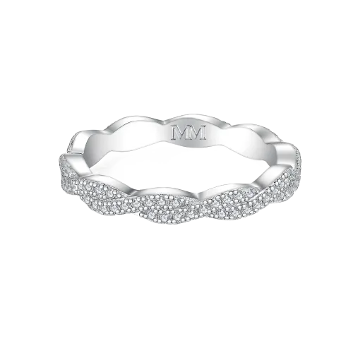Seraph - Moissanite Eternity Ring with Twisted Pavé Design