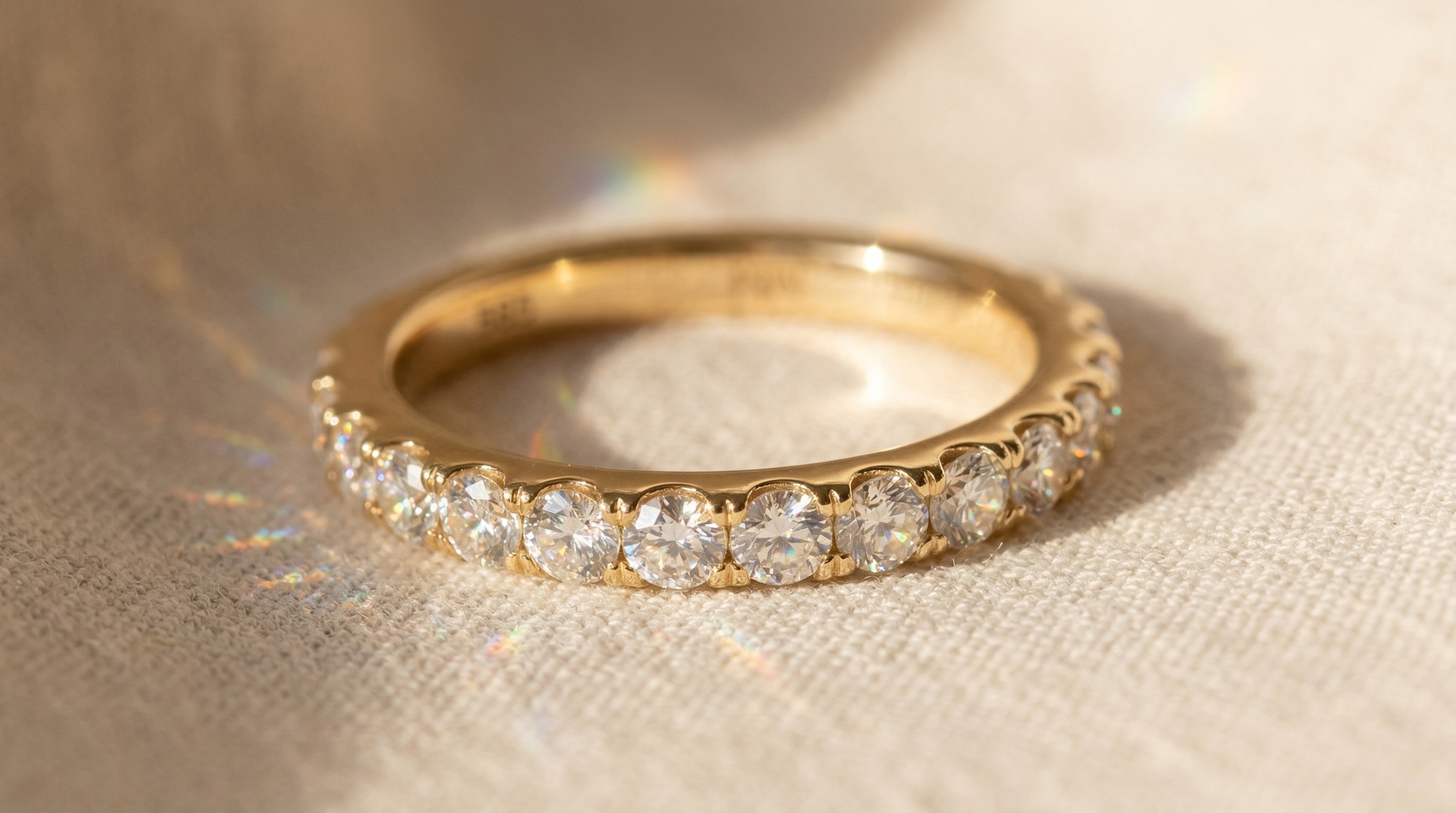 Schittering van moissanite